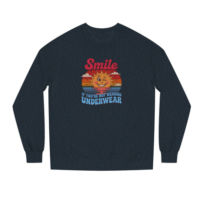 Smile If You’re Not Wearing Underwear — Retro Sweatshirt (Dark)