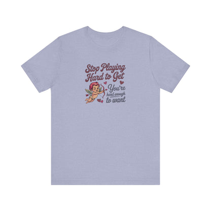 Stop Playing Hard to Get — Retro Cupid Tee (Light)