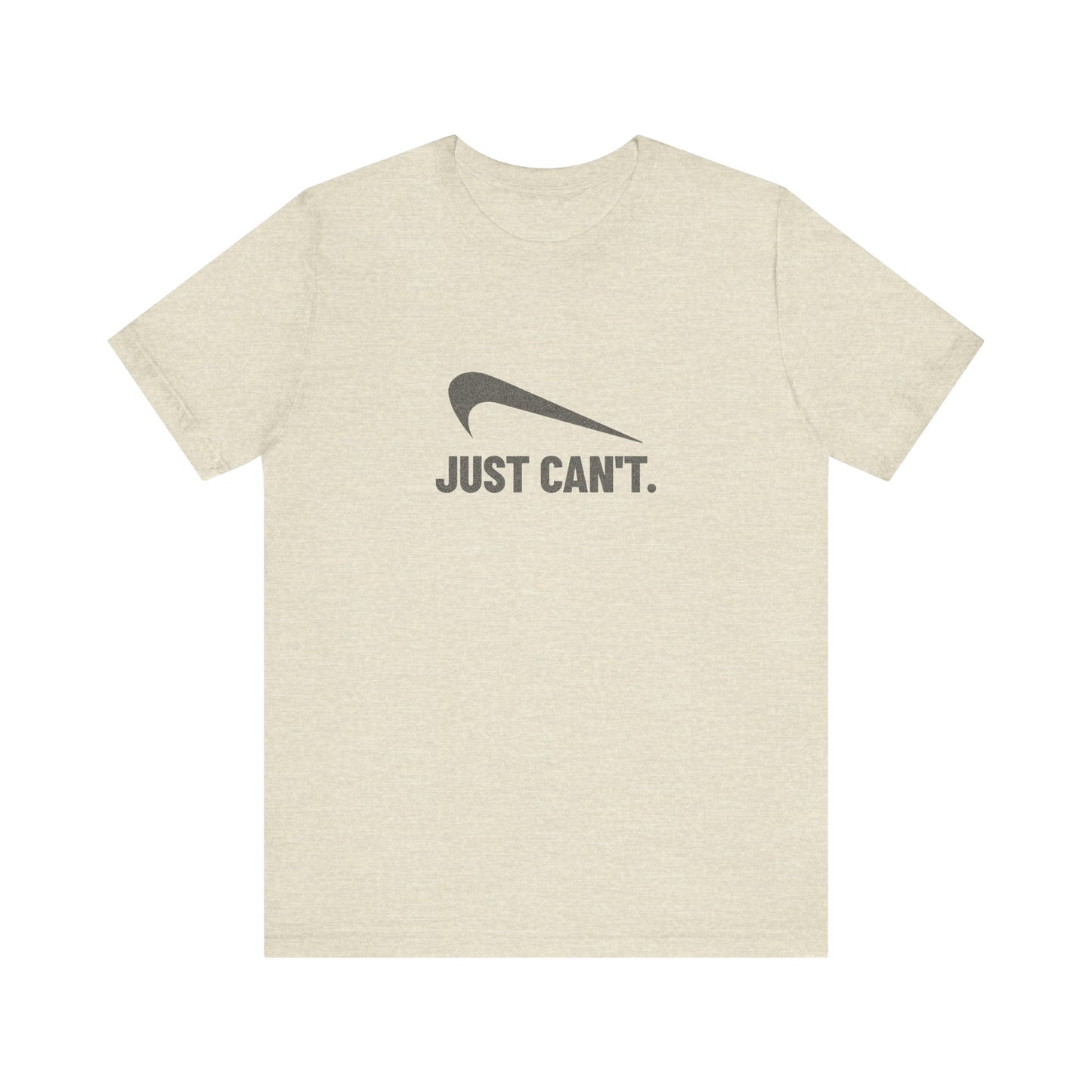 Just Can’t Athletic Parody — Retro Workout Tee (Light)
