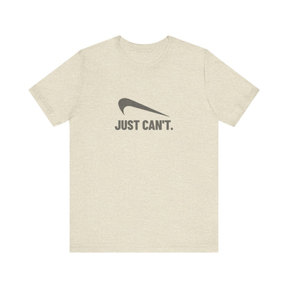 Just Can’t Athletic Parody — Retro Workout Tee (Light)