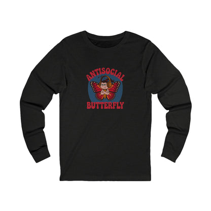Antisocial Butterfly (Female) — Retro Workout Long Sleeve (Dark)
