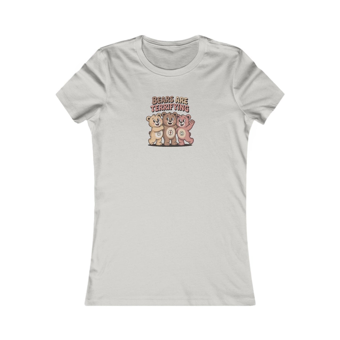 Bears Are Terrifying (Cute Remix) — Retro Women's Tee (Light)
