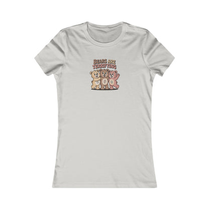 Bears Are Terrifying (Cute Remix) — Retro Women's Tee (Light)