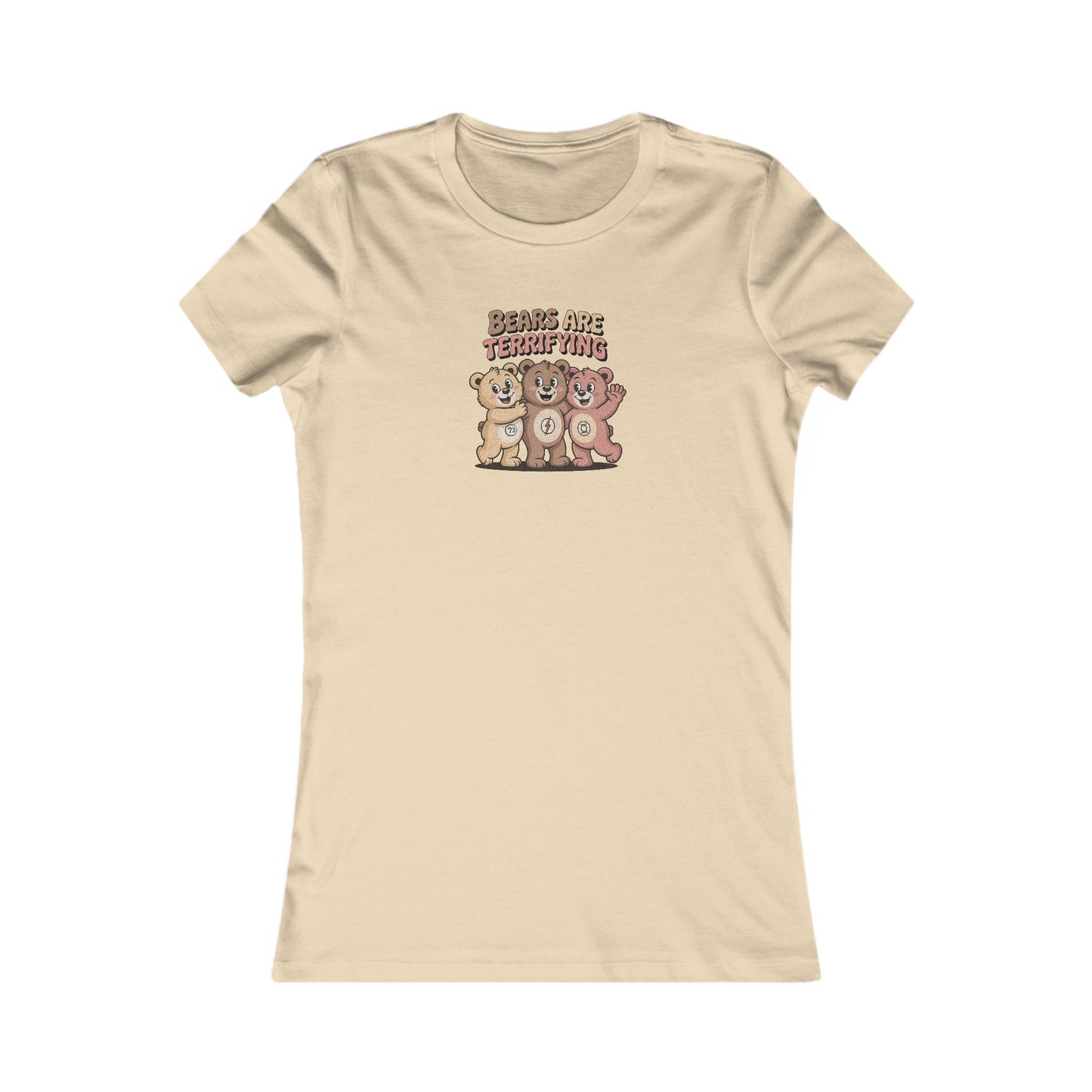 Bears Are Terrifying (Cute Remix) — Retro Women's Tee (Light)