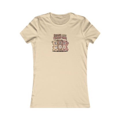 Bears Are Terrifying (Cute Remix) — Retro Women's Tee (Light)