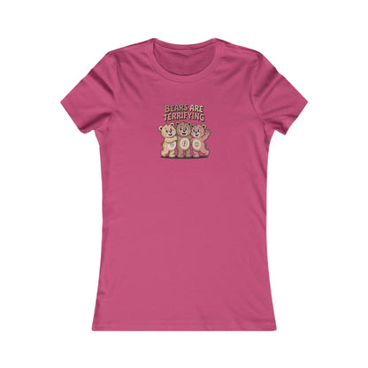 Bears Are Terrifying (Cute Remix) — Retro Women's Tee (Light)