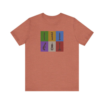 Six Ways Into the Evidence Locker — Clue Retro Tee (Light)
