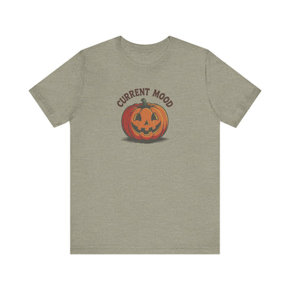 Current Mood (Classic Pumpkin) — Retro Halloween Tee (Light)