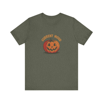 Current Mood (Classic Pumpkin) — Retro Halloween Tee (Dark)