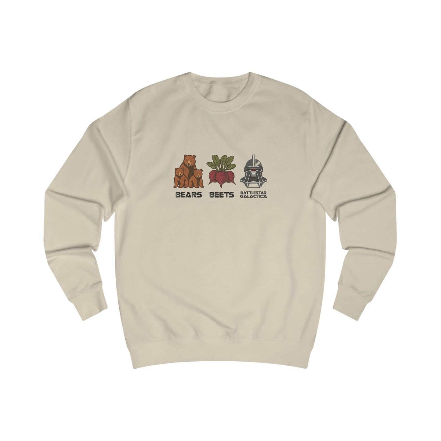 Bears, Beets, Battlestar (Captions) — Retro Sweatshirt (Light)