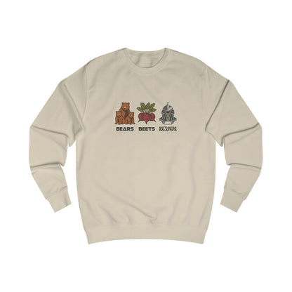 Bears, Beets, Battlestar (Captions) — Retro Sweatshirt (Light)