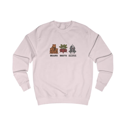 Bears, Beets, Battlestar (Captions) — Retro Sweatshirt (Light)