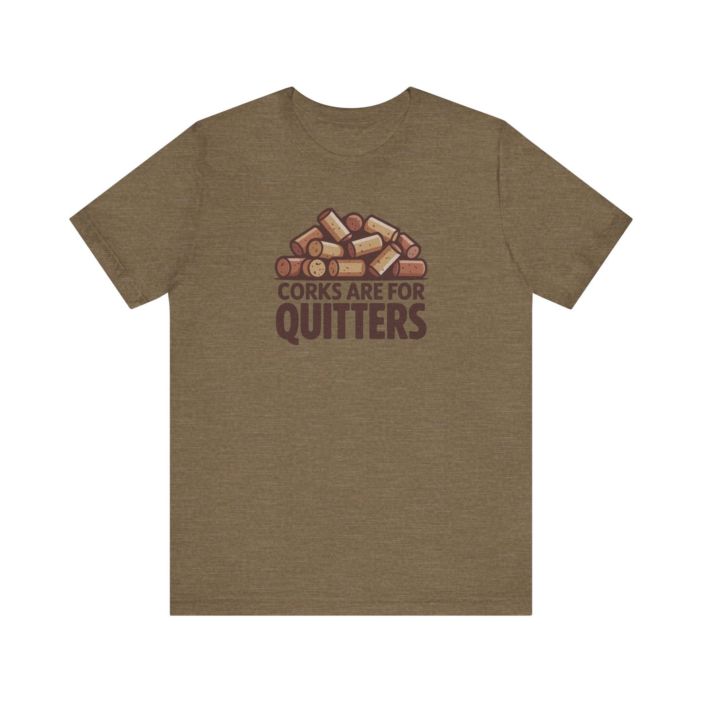 Corks Are For Quitters – Wine Lover Retro Tee (Light)