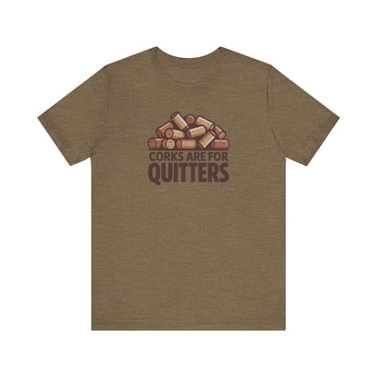 Corks Are For Quitters – Wine Lover Retro Tee (Light)