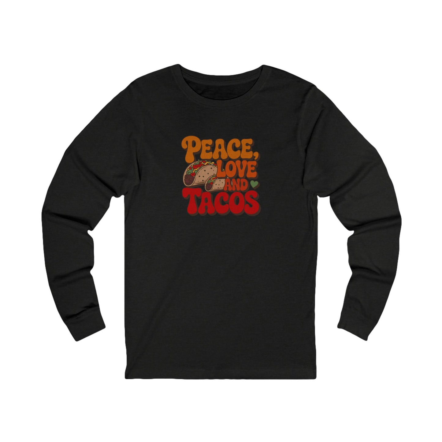 Peace, Love, and Tacos — Retro Foodie Long Sleeve (Dark)