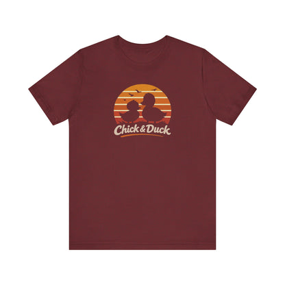 The Chick and the Duck — Friends Retro Tee (Dark)