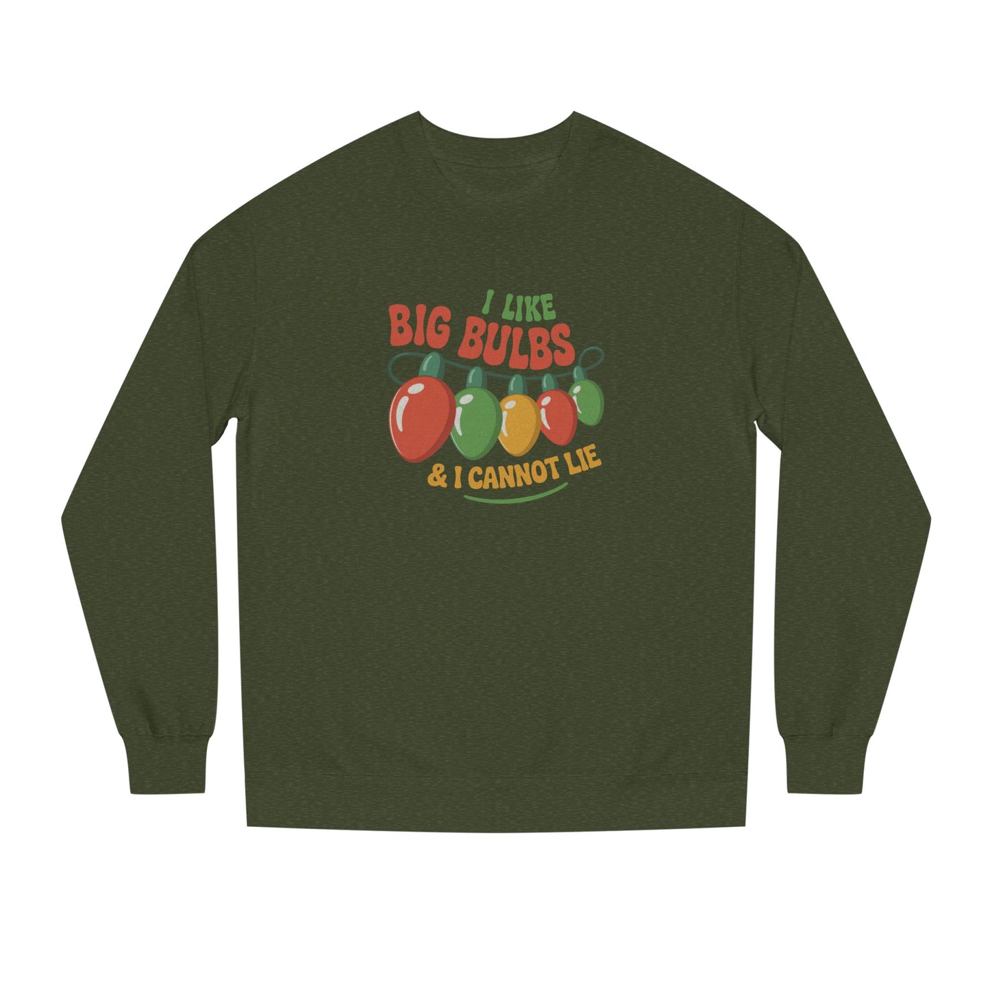I Like Big Bulbs and I Cannot Lie — Christmas Lights Retro Sweatshirt (Dark)