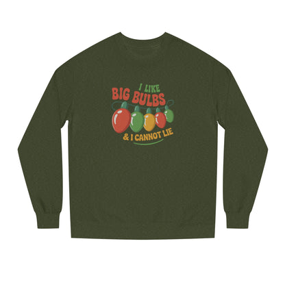 I Like Big Bulbs and I Cannot Lie — Christmas Lights Retro Sweatshirt (Dark)