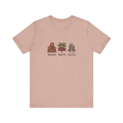 Bears, Beets, Battlestar (Captions) — Retro Tee (Light)