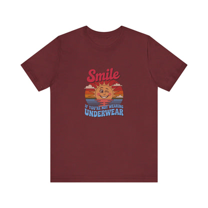 Smile If You’re Not Wearing Underwear — Retro Tee (Dark)