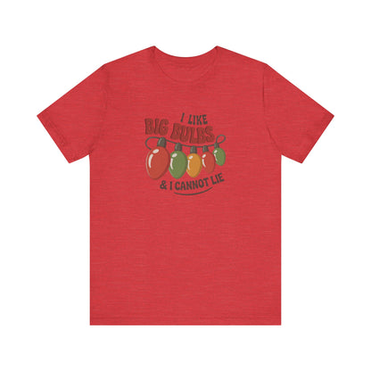 I Like Big Bulbs and I Cannot Lie — Christmas Lights Retro Tee (Light)