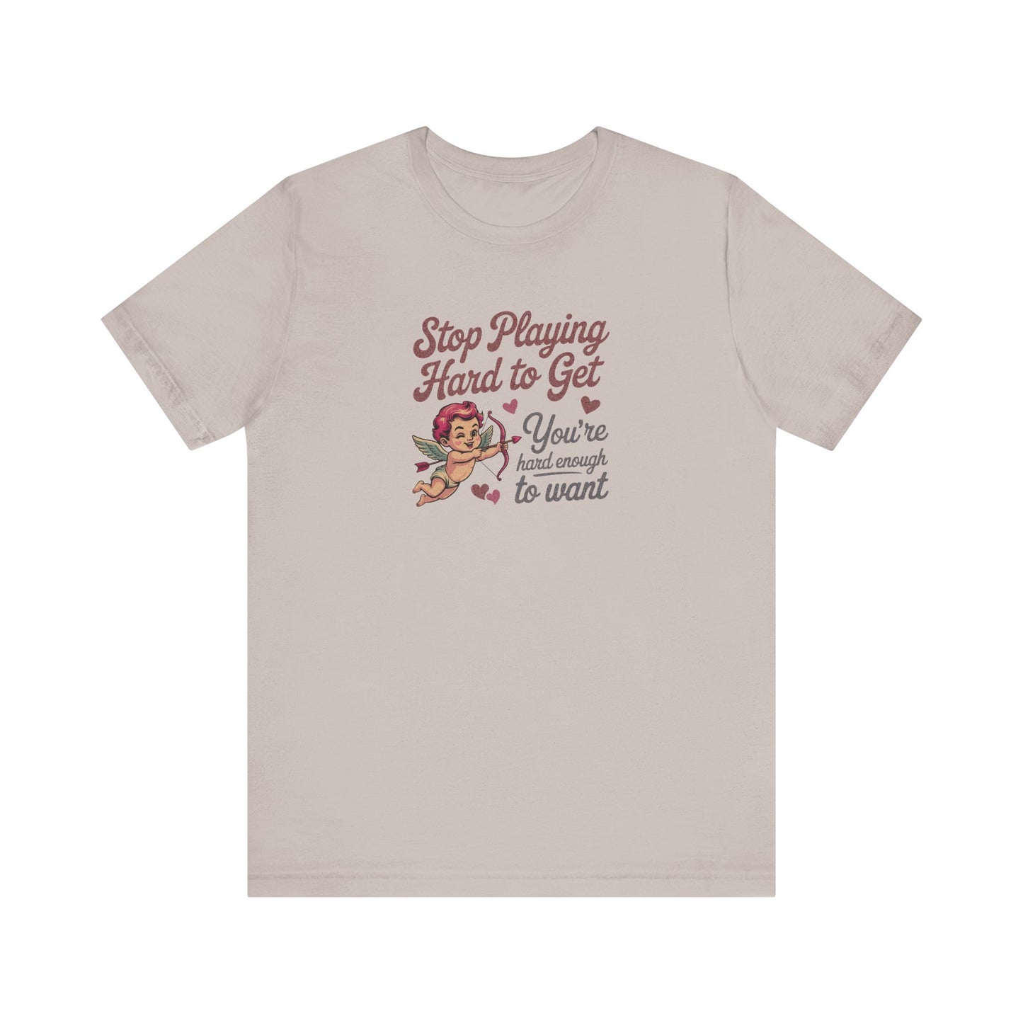 Stop Playing Hard to Get — Retro Cupid Tee (Light)