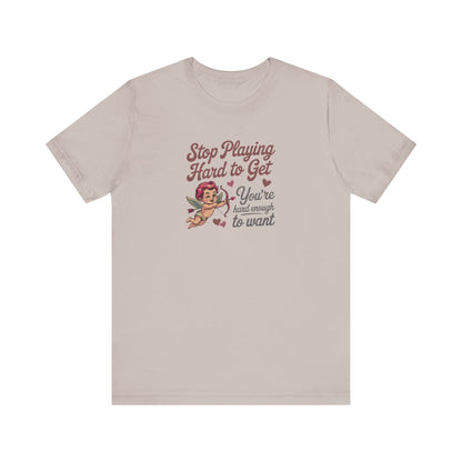 Stop Playing Hard to Get — Retro Cupid Tee (Light)