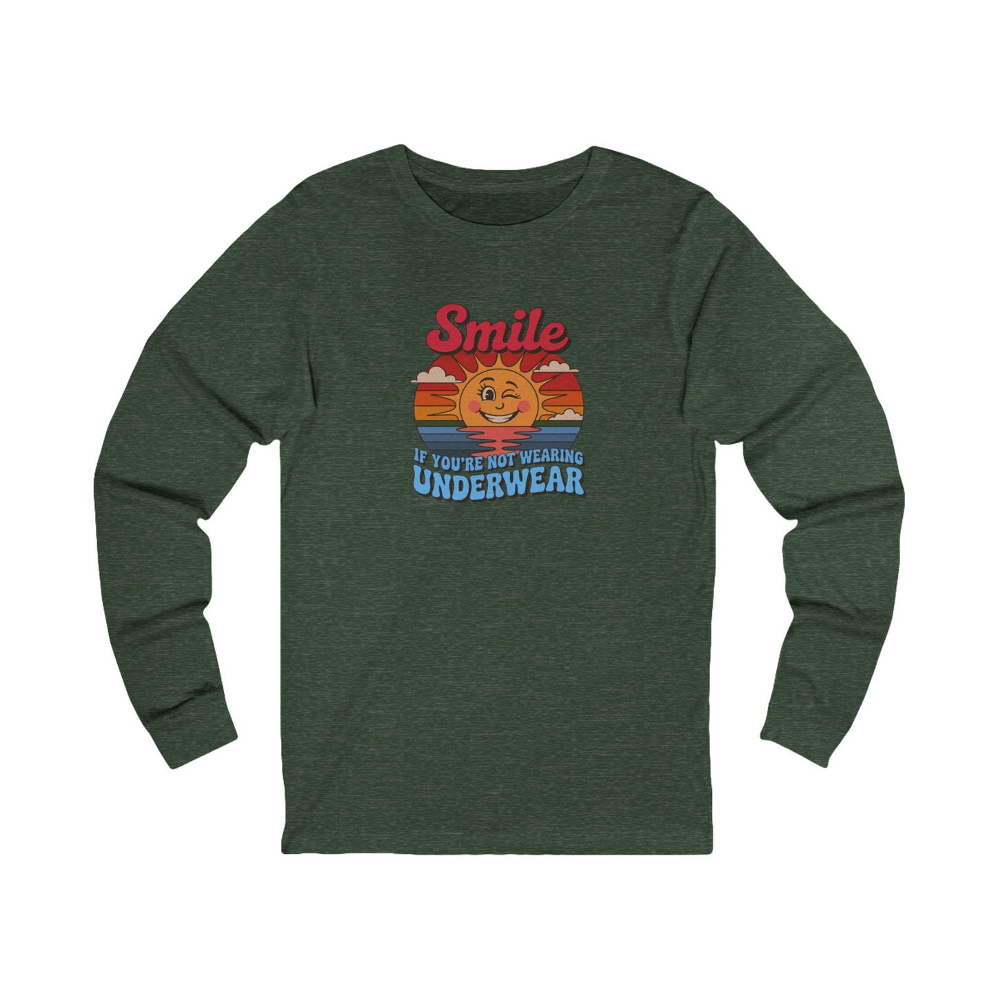Smile If You’re Not Wearing Underwear — Retro Long Sleeve (Dark)