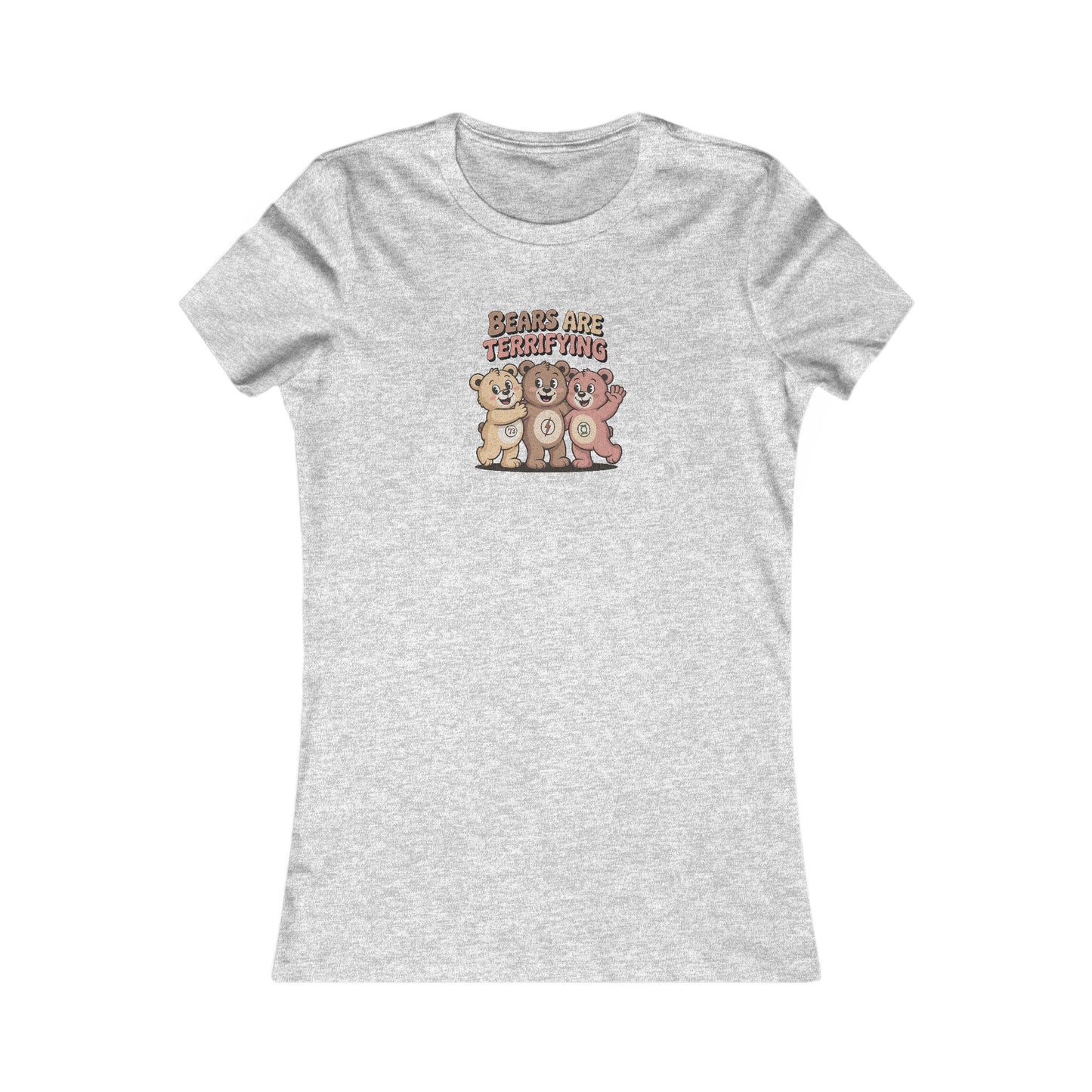 Bears Are Terrifying (Cute Remix) — Retro Women's Tee (Light)