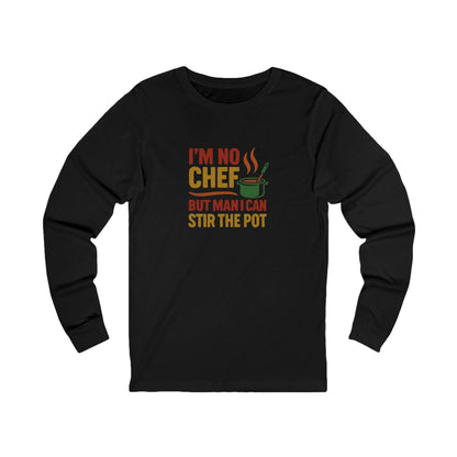I'm No Chef, But Man I Stir the Pot — Retro Long Sleeve (Dark)