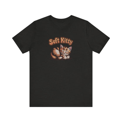 Soft Kitty Sick-Day Lullaby — Big Bang Theory Retro Tee (Dark)