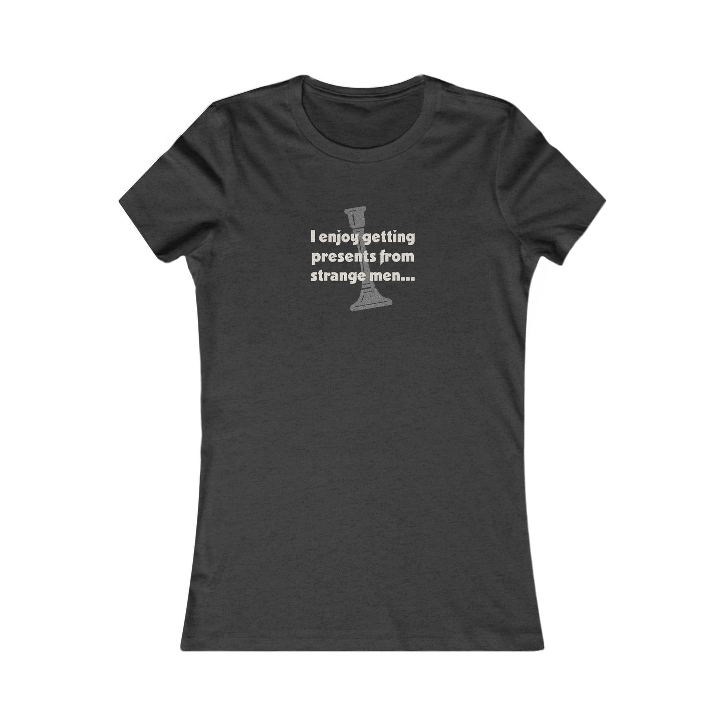 I Enjoy Getting Presents From Strange Men — Clue Retro Women's Tee (Dark)