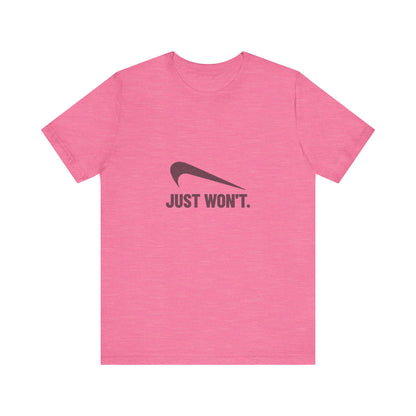 Just Won’t Athletic Parody — Retro Workout Tee (Light)