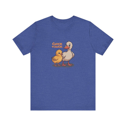 The Chick and the Duck — Friends Retro Tee (Dark)