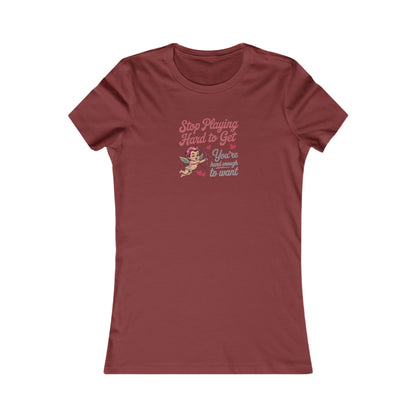 Stop Playing Hard to Get — Retro Cupid Women's Tee (Dark)