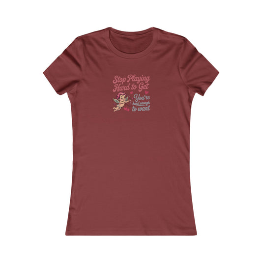 Stop Playing Hard to Get — Retro Cupid Women's Tee (Dark)