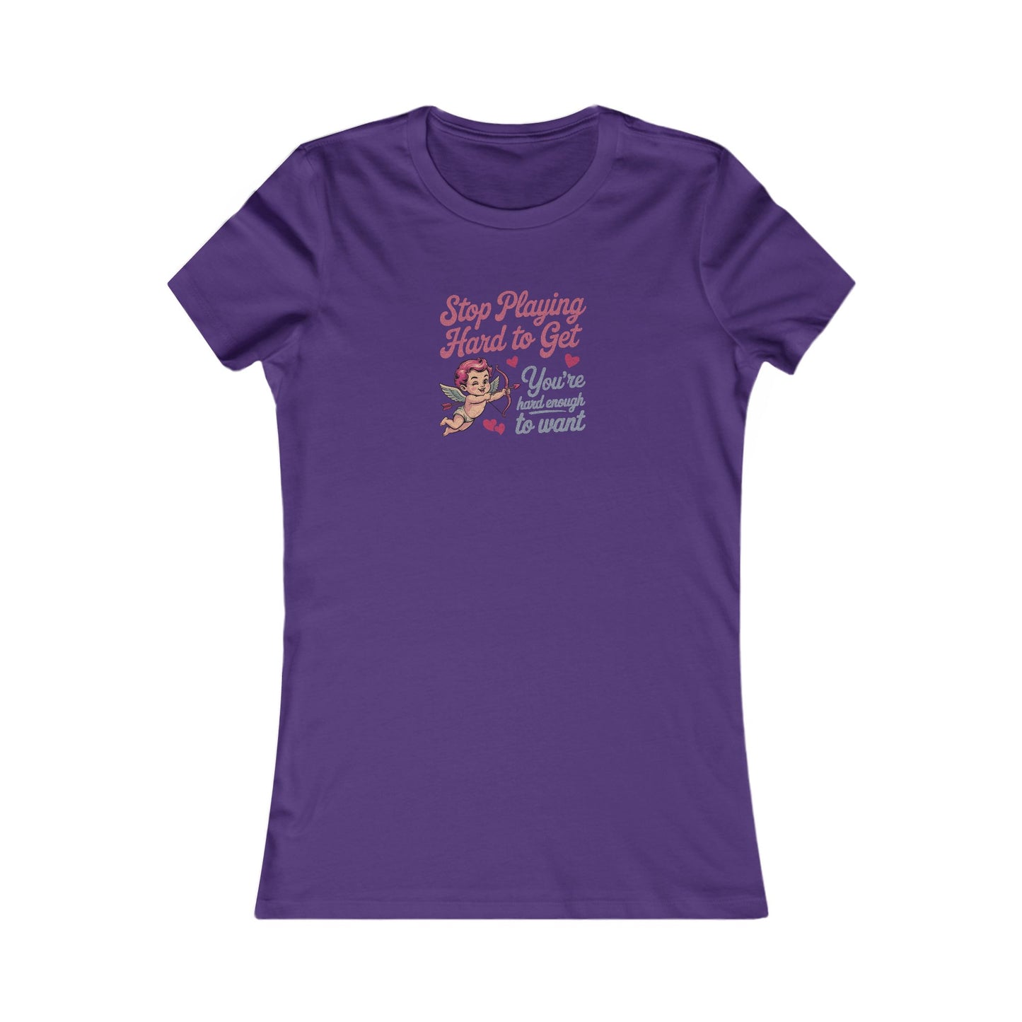 Stop Playing Hard to Get — Retro Cupid Women's Tee (Dark)