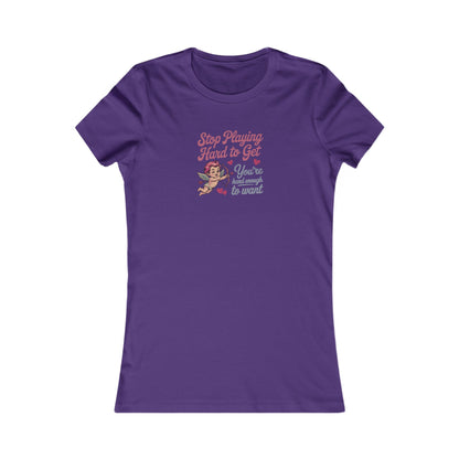 Stop Playing Hard to Get — Retro Cupid Women's Tee (Dark)