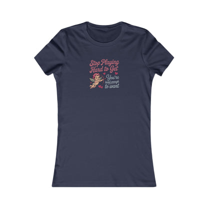 Stop Playing Hard to Get — Retro Cupid Women's Tee (Dark)