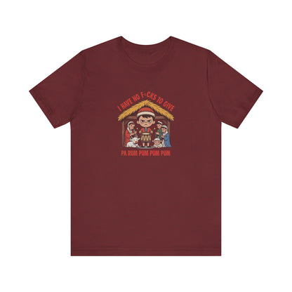 I Have No F*cks to Give — Little Drummer Boy Retro Tee (Dark)