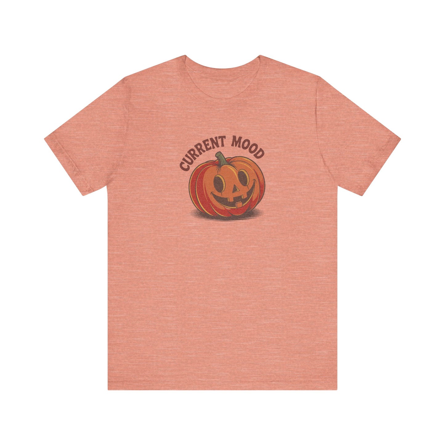 Current Mood (Cute Pumpkin) — Retro Halloween Tee (Light)