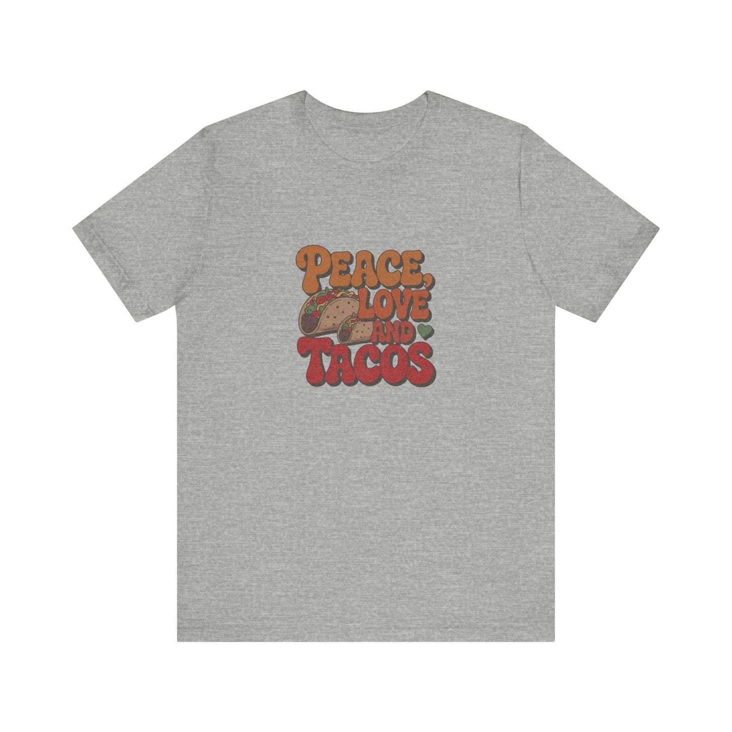 Peace, Love, and Tacos — Retro Foodie Tee (Light)