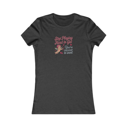 Stop Playing Hard to Get — Retro Cupid Women's Tee (Dark)