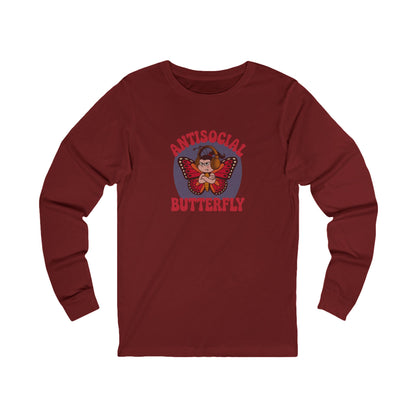Antisocial Butterfly (Female) — Retro Workout Long Sleeve (Dark)