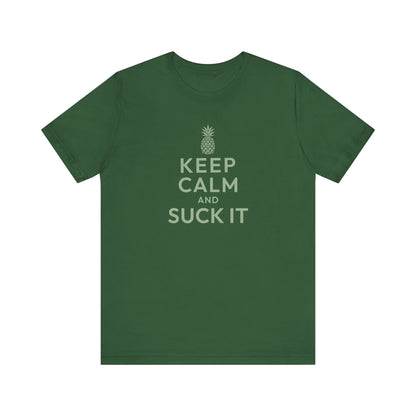 Keep Calm and Suck It — Psych Retro Tee (Dark)