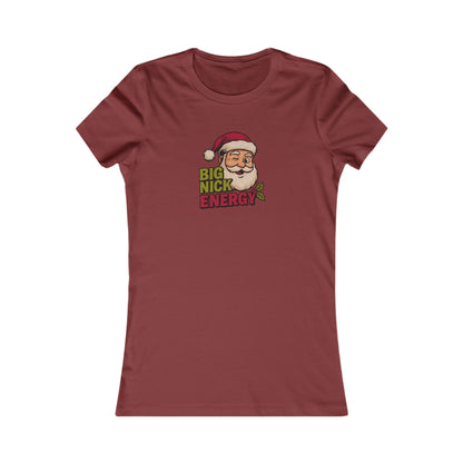 Big Nick Energy — Retro Santa Christmas Women's Tee (Dark)