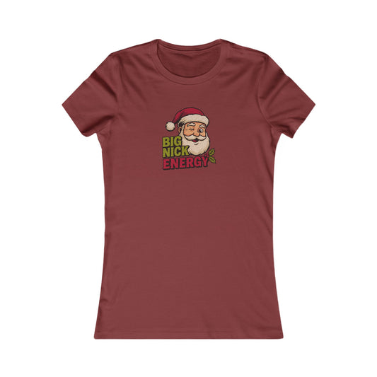 Big Nick Energy — Retro Santa Christmas Women's Tee (Dark)