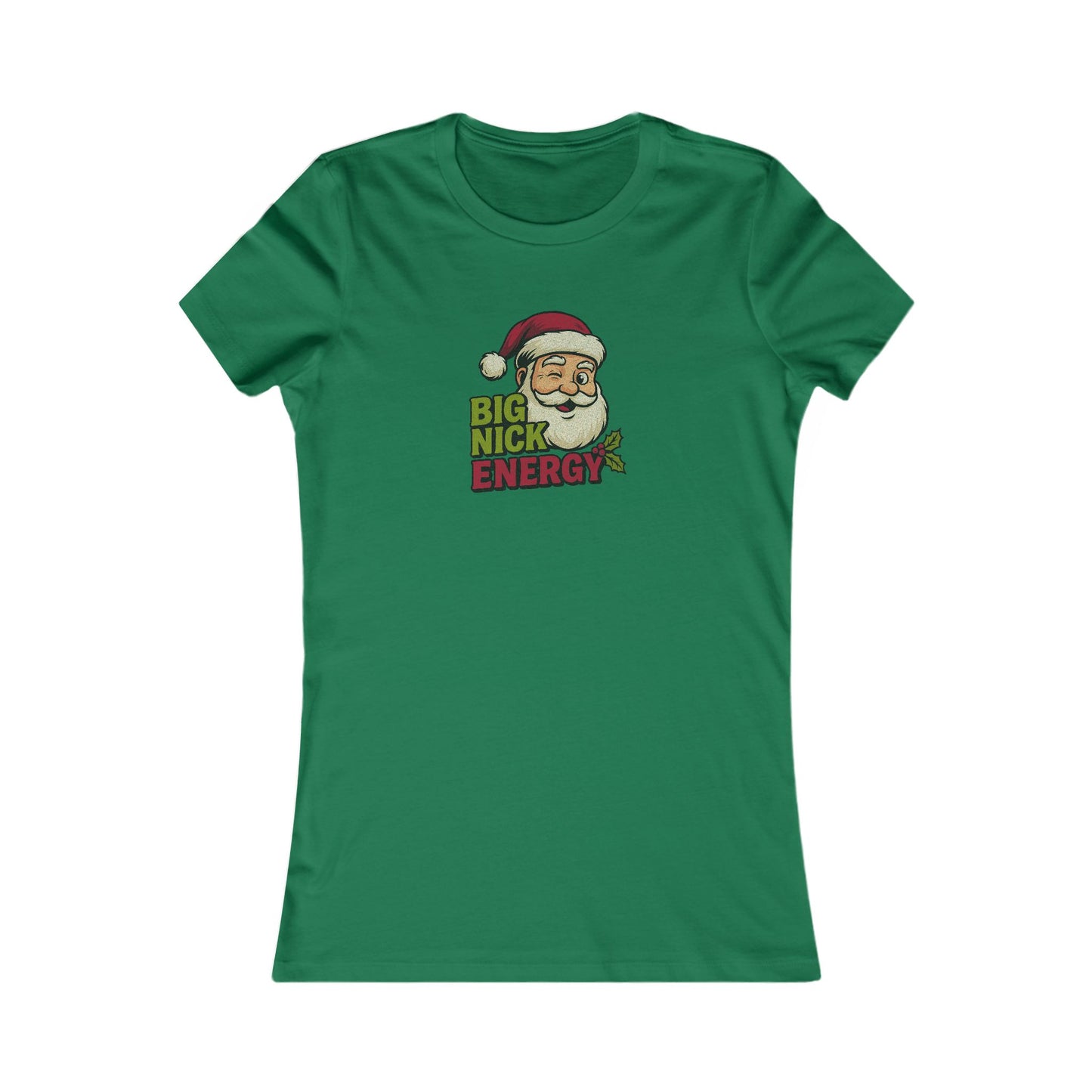 Big Nick Energy — Retro Santa Christmas Women's Tee (Dark)