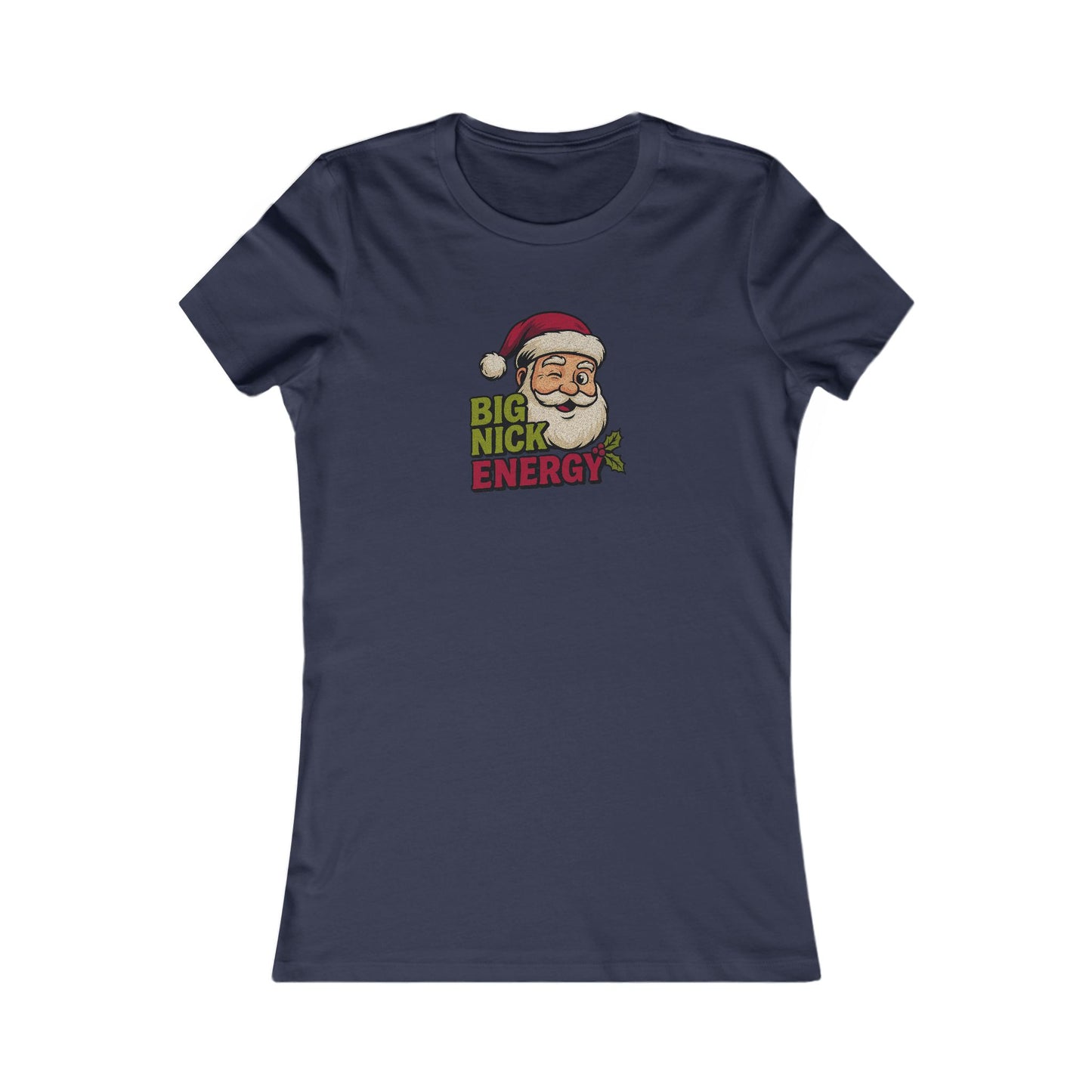 Big Nick Energy — Retro Santa Christmas Women's Tee (Dark)