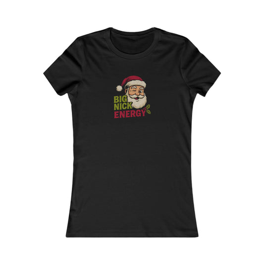 Big Nick Energy — Retro Santa Christmas Women's Tee (Dark)